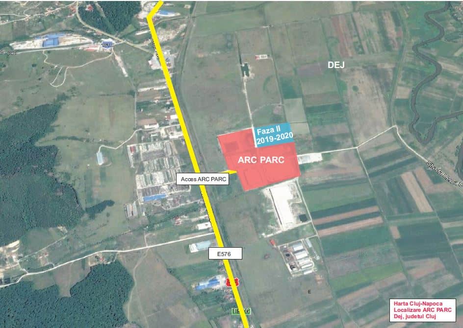 Arc Parc Industrial spatii de depozitare de inchiriat Dej sud vedere google map