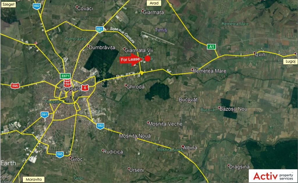 VGP Park Timisoara inchiriere spatiu depozitare Timisoara nord est localizare harta