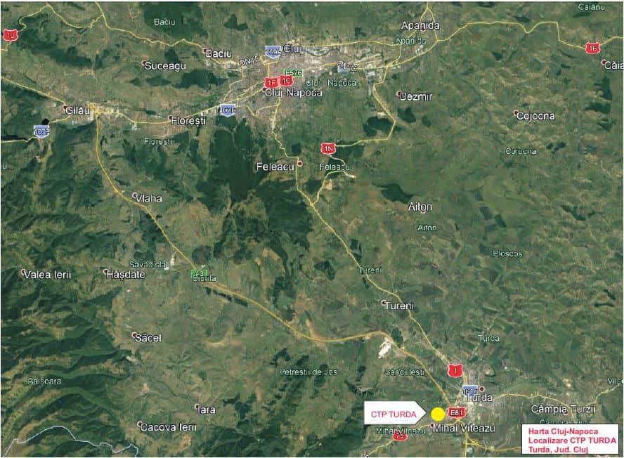 CTP Turda depozit de inchiriat in Turda sud localizare harta
