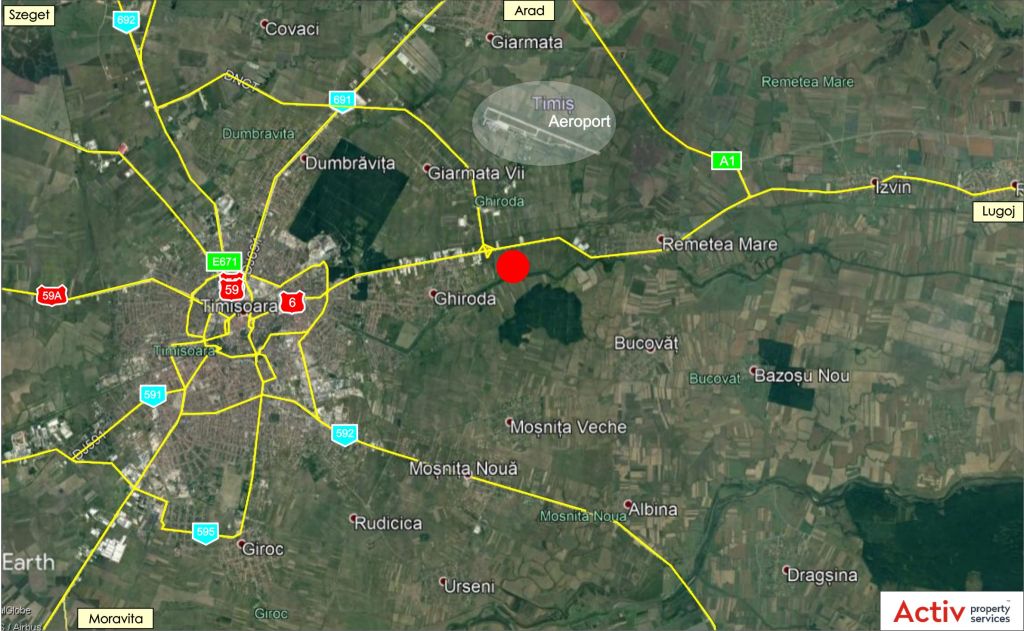 Olympian Park Timisoara inchiriere spatiu depozitare si productie  Timisoara nord-est localizare harta