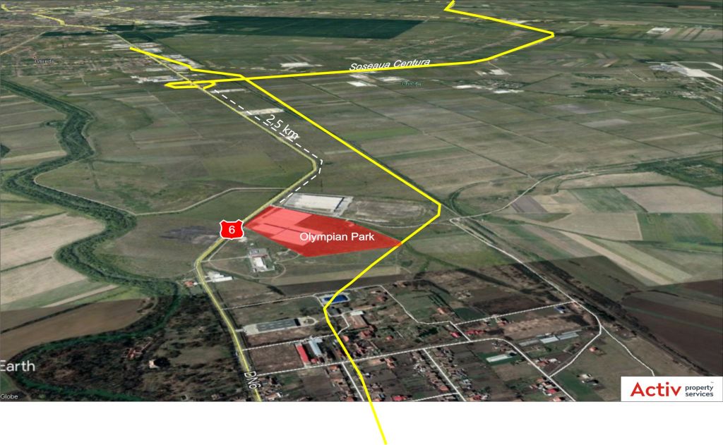 Olympian Park Timisoara inchiriere spatiu depozitare si productie  Timisoara nord-est vedere satelit