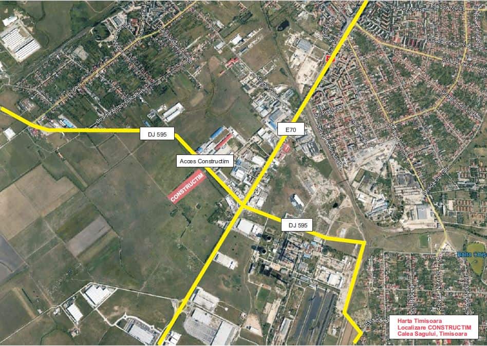 Hala Constructim Timisoara  inchiriere spatiu depozitare Timisoara  sud localizare google map