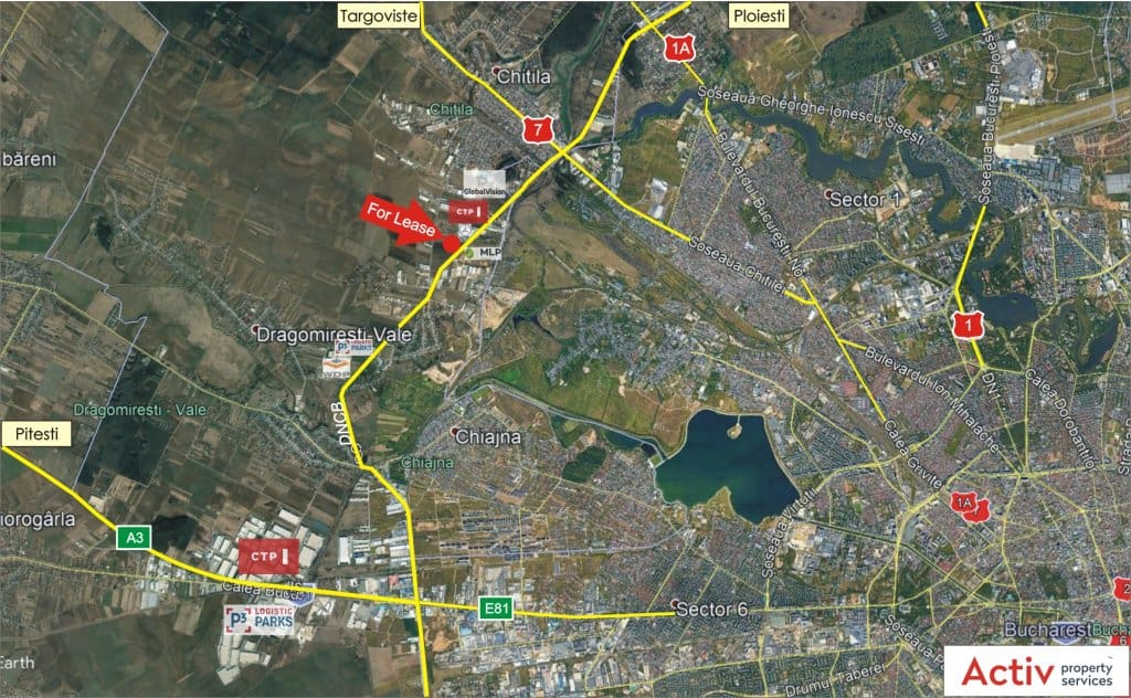 Catted Business Park inchiriere parc industrial depozitare/productie Bucuresti vest localizare google map
