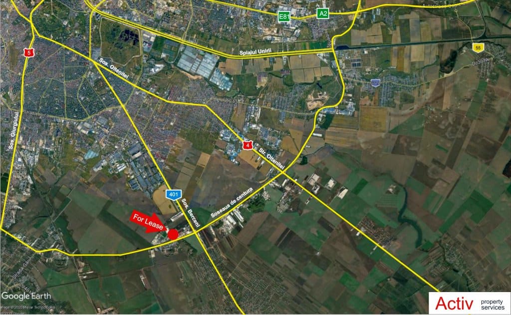 Hala Berceni inchiriere spatiu de depozitare Bucuresti vedere din satelit