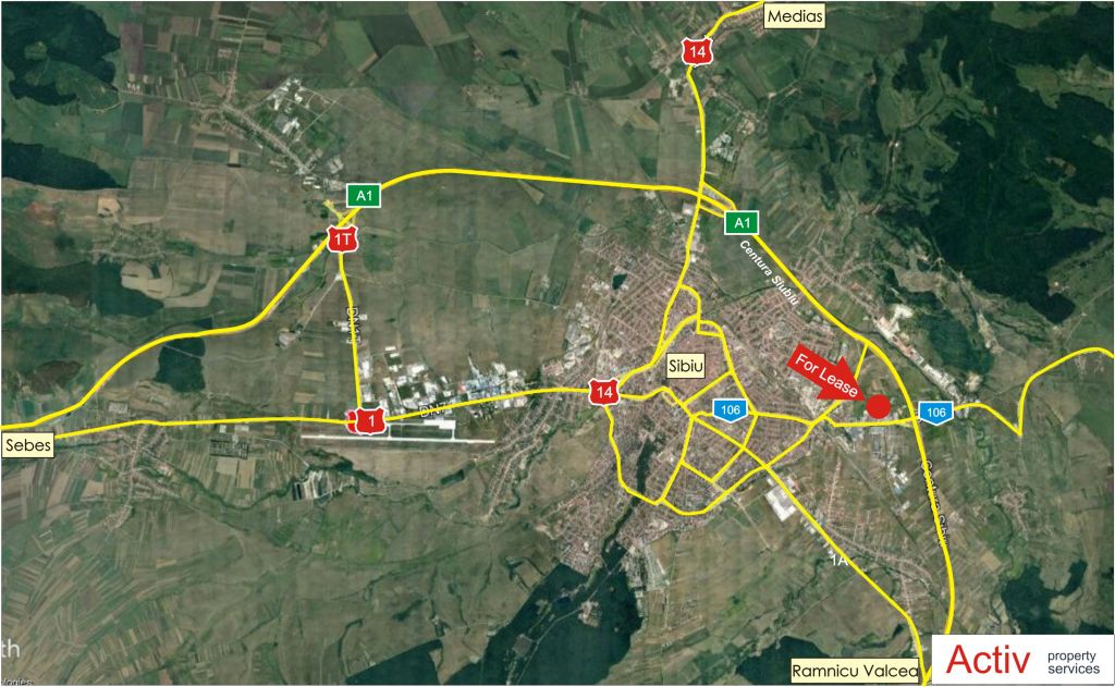 General Industrial Park inchirieri spatii depozitare Sibiu est localizare harta