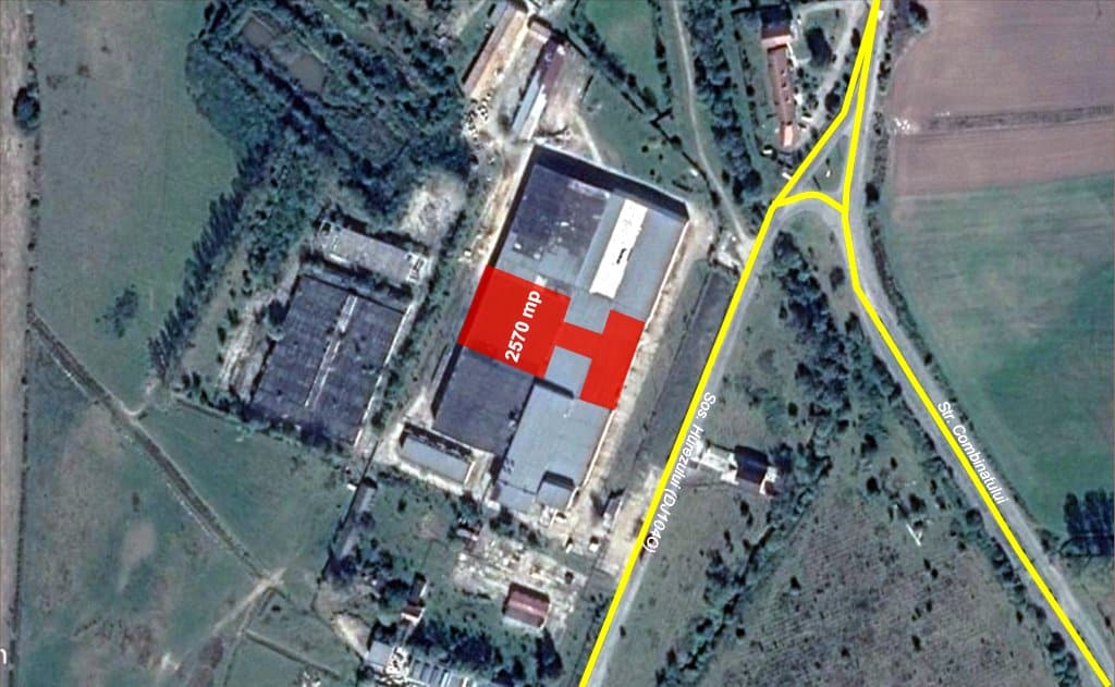 Hale Industriale Fagaras hale industriale de vanzare in sudul orasului Fagaras cu acces direct din Soseaua Hurezului (DJ104C), vedere satelit
