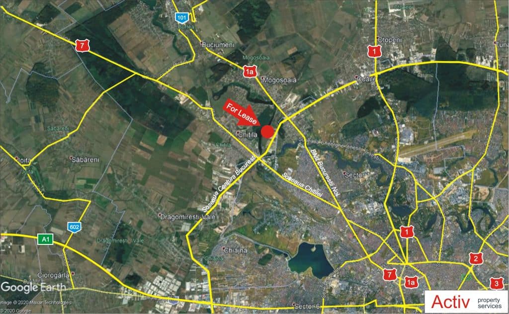 LIFTCON Mogosoaia inchiriere spatii depozitare / productie Bucuresti nord-vest vedere localizare google panoramic