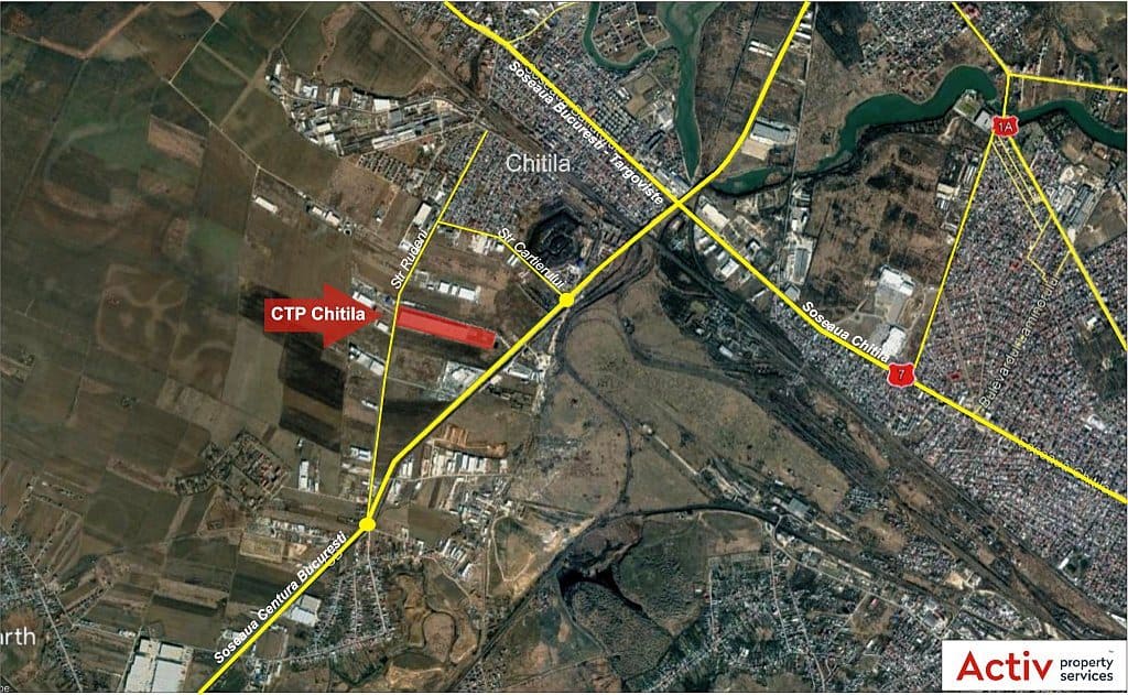 CTPark Chitila inchiriere spatiu depozitare Bucuresti nord-vest vedere din satelit