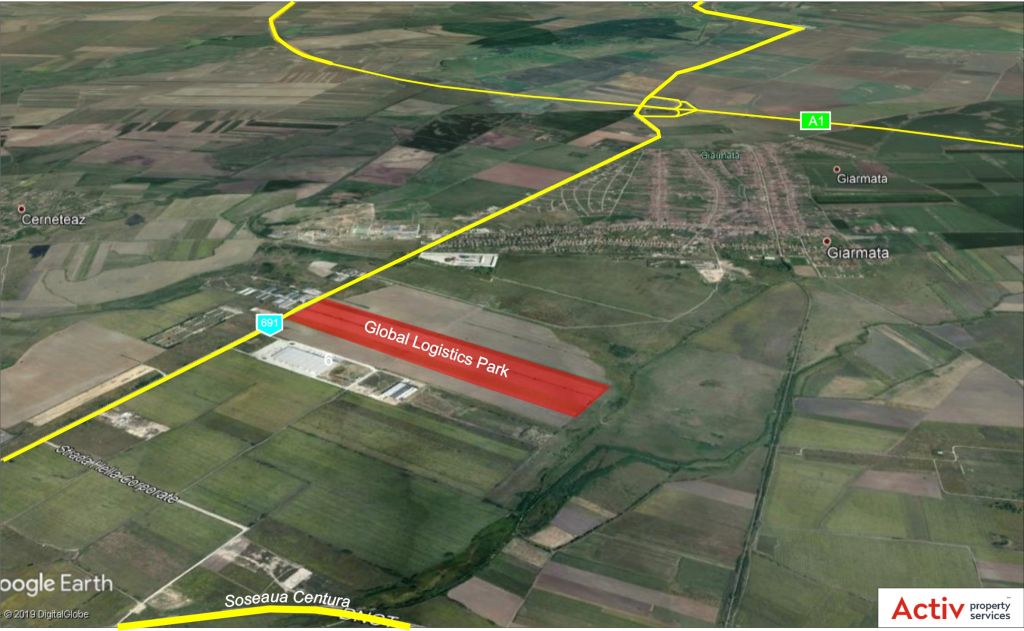 Global Logistics Timisoara 2 inchiriere spatiu depozitare si productie Timisoara nord-est vedere satelit