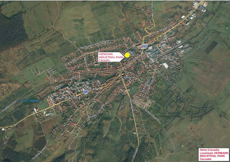 Hermann Industrial Park inchirieri spatii de depozitare CIsnadie centru localizare harta