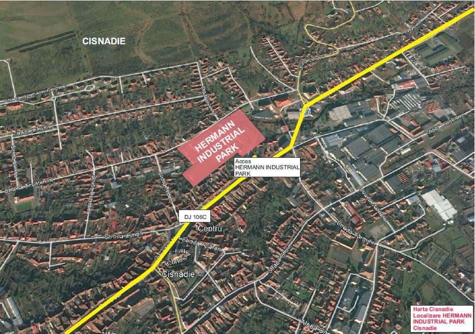 Hermann Industrial Park inchirieri spatii de depozitare CIsnadie centru localizare google map