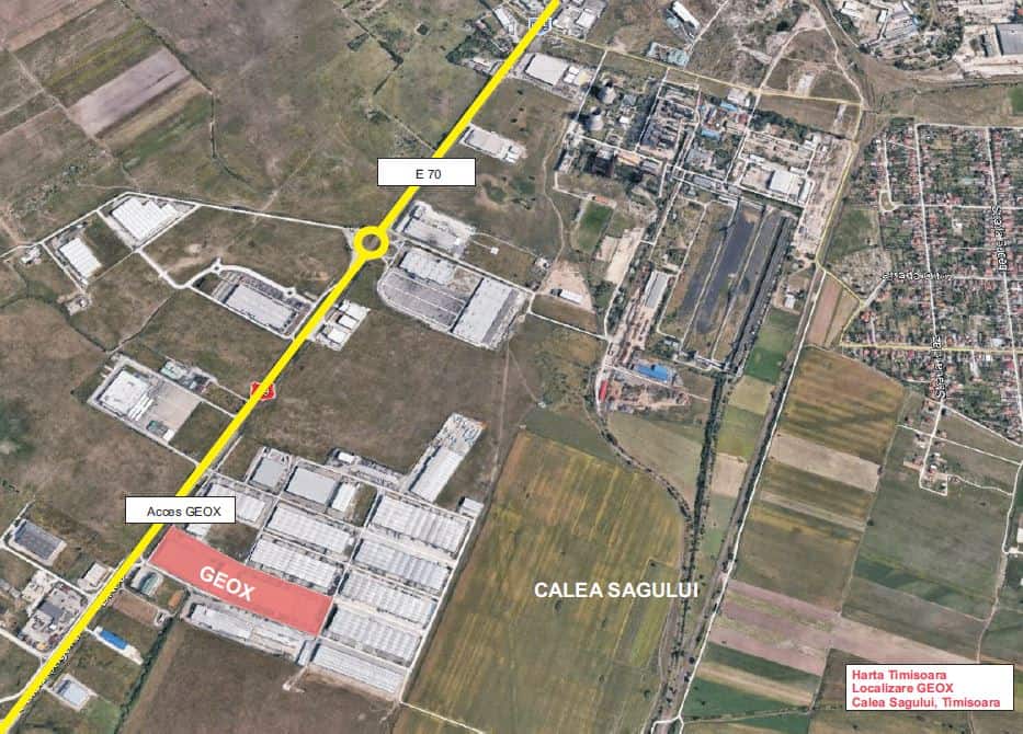 Geox Timisoarainchiriere spatiu productie si spatiu depozitare 
 Timisoara  sud vedere satelit
