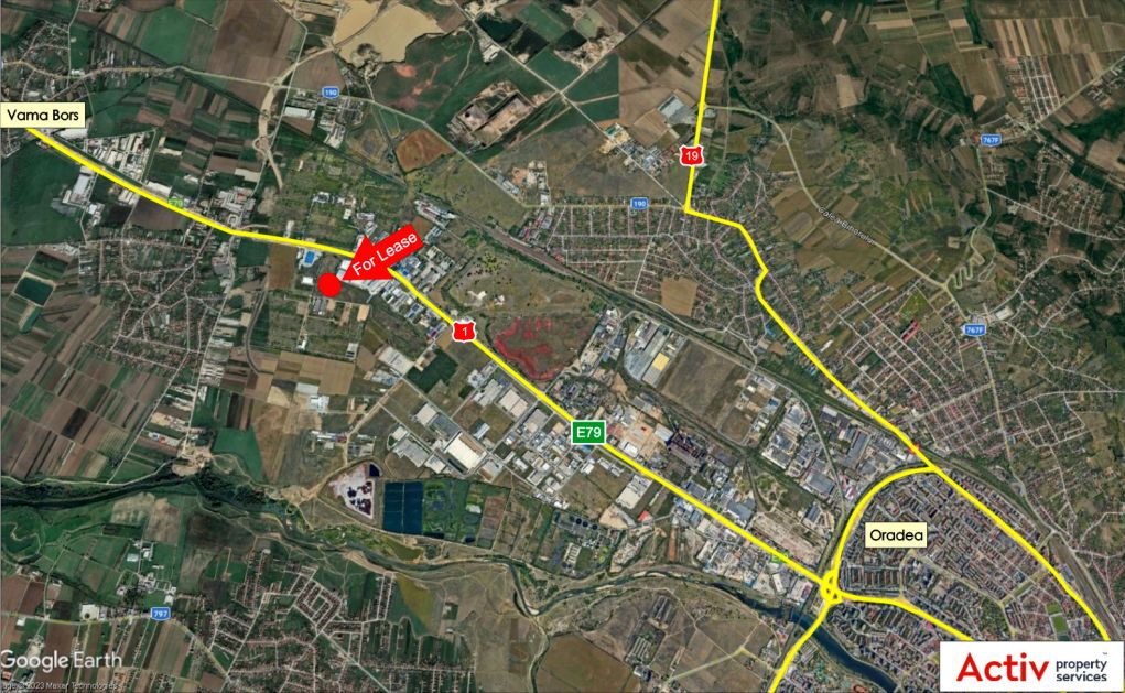 Inchiriere spatii industriale - Eli Park Oradea, zona vest. Localizare harta