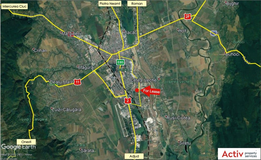 Eli Park Bacau inchirierespatii productie si spatii depozitare Bacau sud localizare google maps