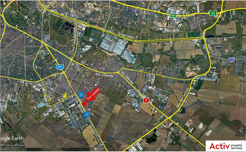 Inchiriere spatiu depozitare Berceni, Bucuresti Sud, localizare harta