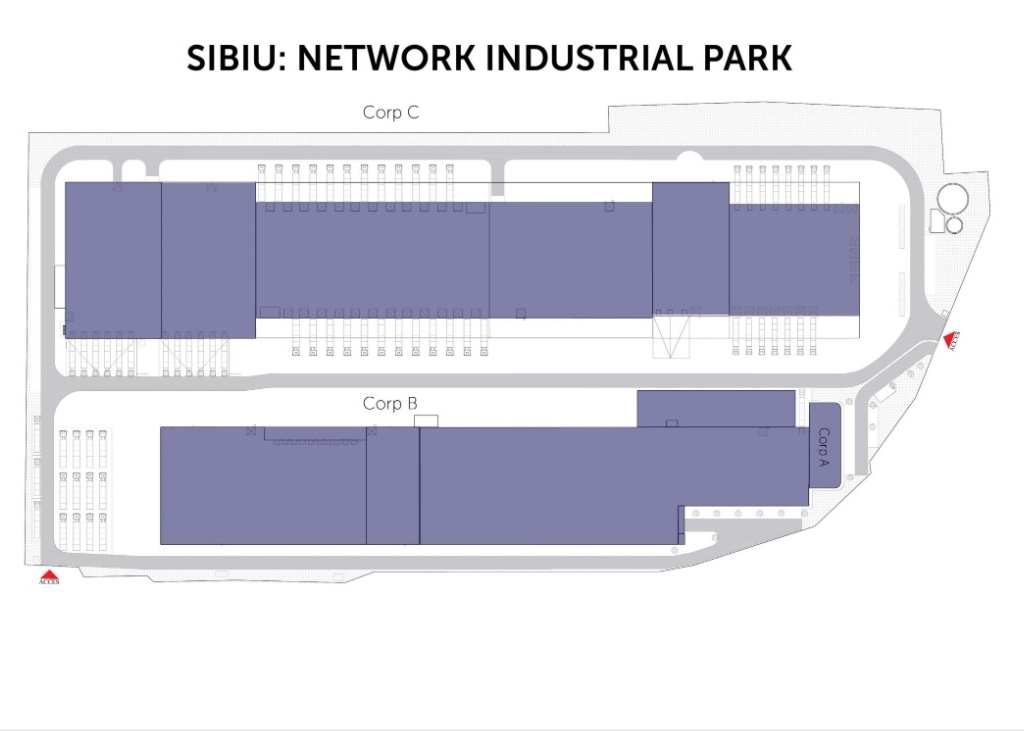 Network Industrial Park inchirieri spatii depozitare sau productie Sibiu est plan hala
