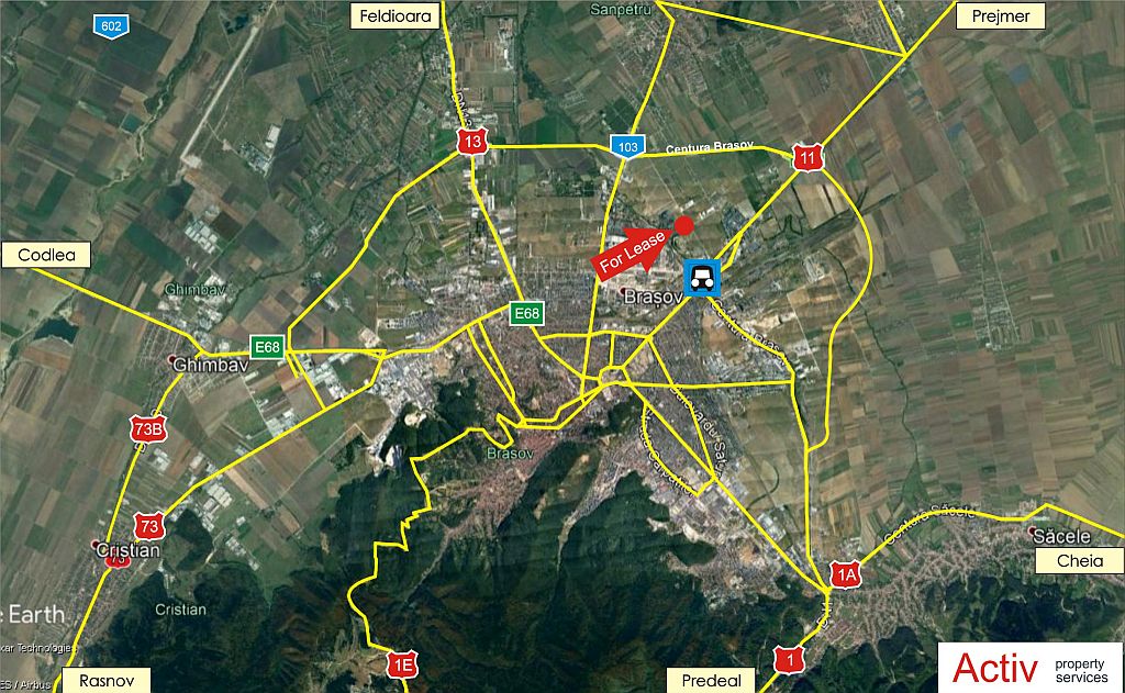 Inchirirere spatii industriale - Modulis, Brasov-Nord, localizare harta