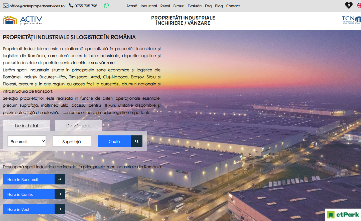 Proprietati-Industriale.ro – platforma dedicată proprietăților industriale și logistice