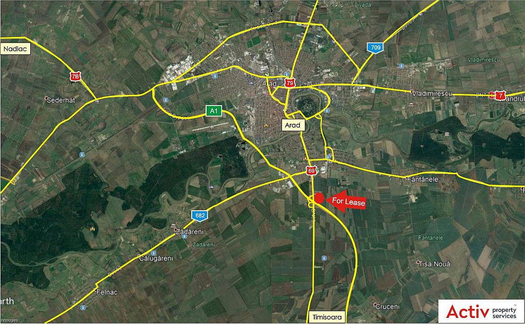 VGP Park Arad inchiriere sparii depozitare si productie Arad sud localizare google maps