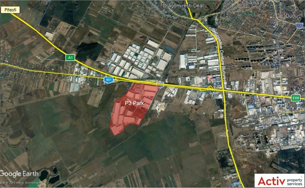 P3 Logistics Park -spatiu de depozitare Bucuresti vest localizare harta Bucuresti