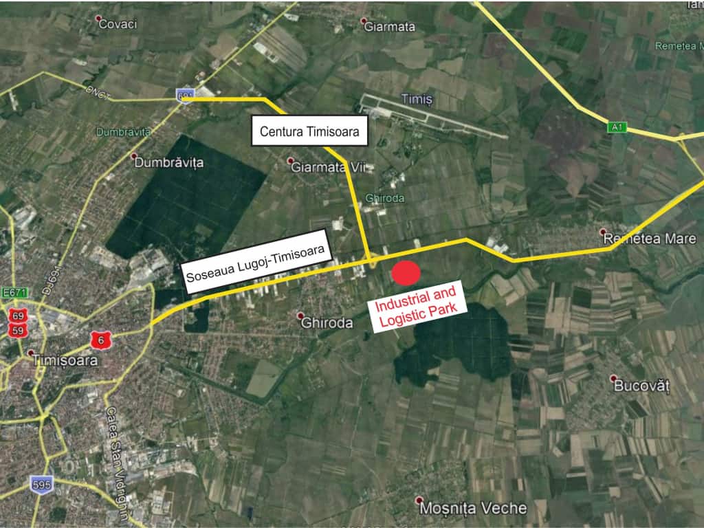 Parc Industrial si Logistic Timisoara inchirieri parcuri industriale Timisoara nord est localizare harta 