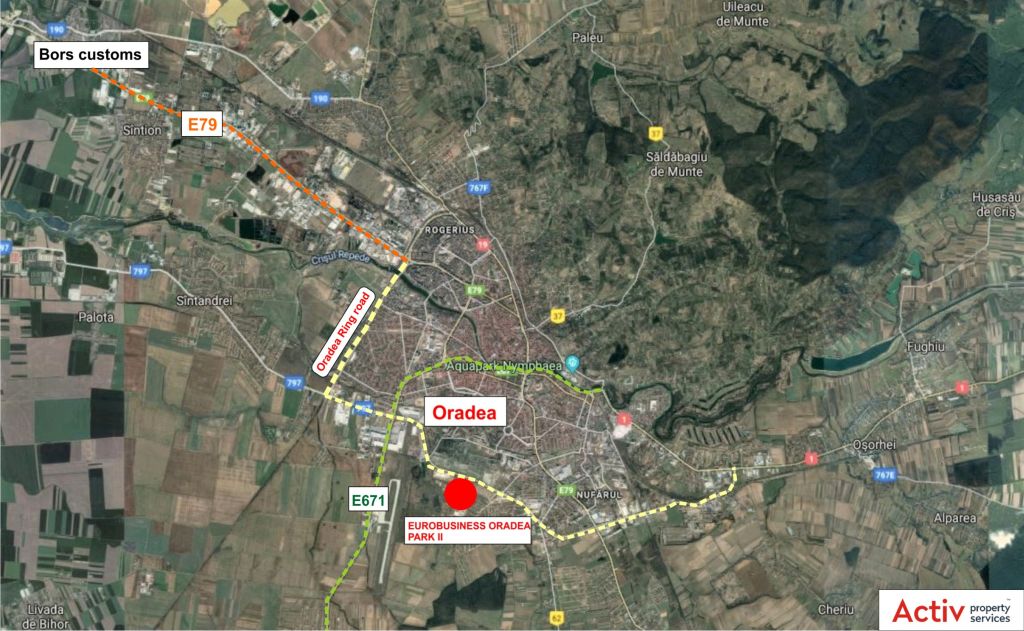 Oradea Euro Business Park 2 inchirieri parcuri industriale Oradea sud localizare harta