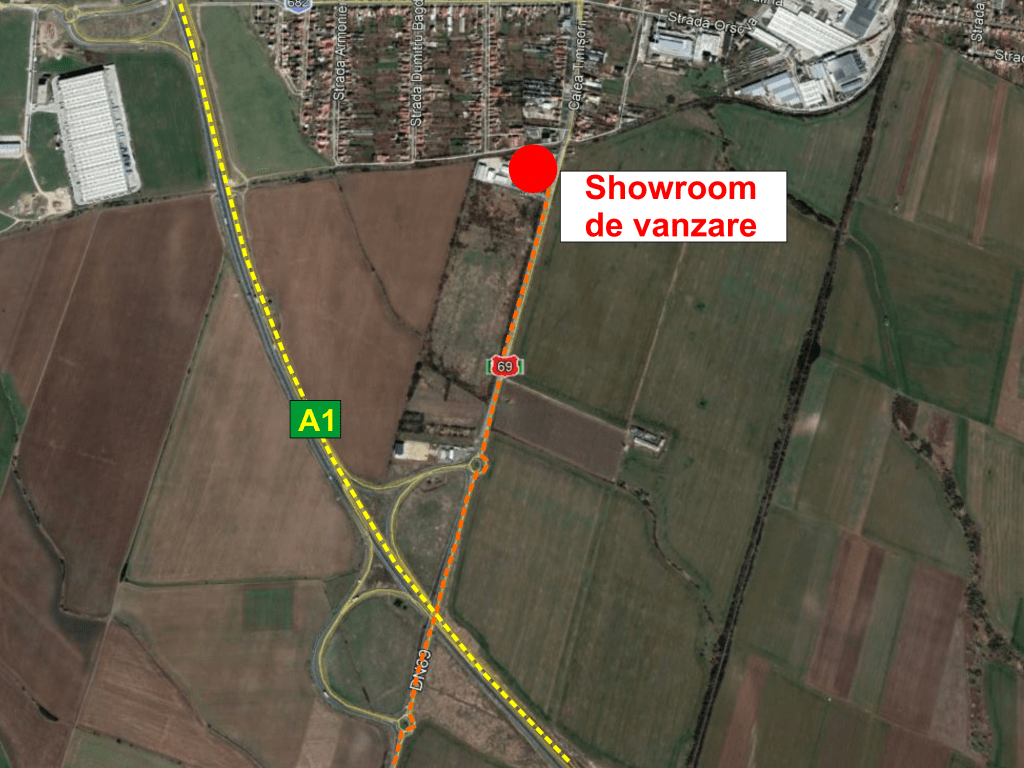 Showroom cu service de vanzare proprietati industriale Arad localizare 