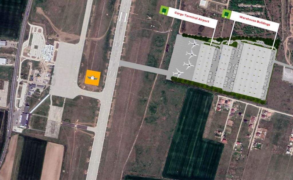 Spatii industriale de inchiriat in CTPark Oradea Cargo Terminal, zona sud. Imagine ansamblu