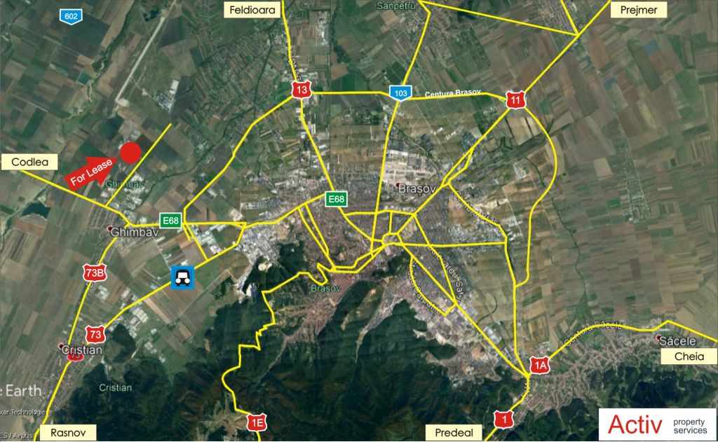 Spatii industriale de inchiriat  Brasov, Industrial Park Brasov - localizare google maps