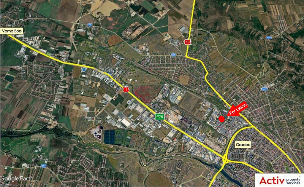Spatii Industriale de inchiriat - TRC Park Oradea Vest. Localizare harta