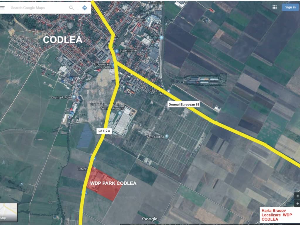 WDP Industrial Park Codlea inchiriere spatiu depozitare sau productie Brasov vest vedere satelit