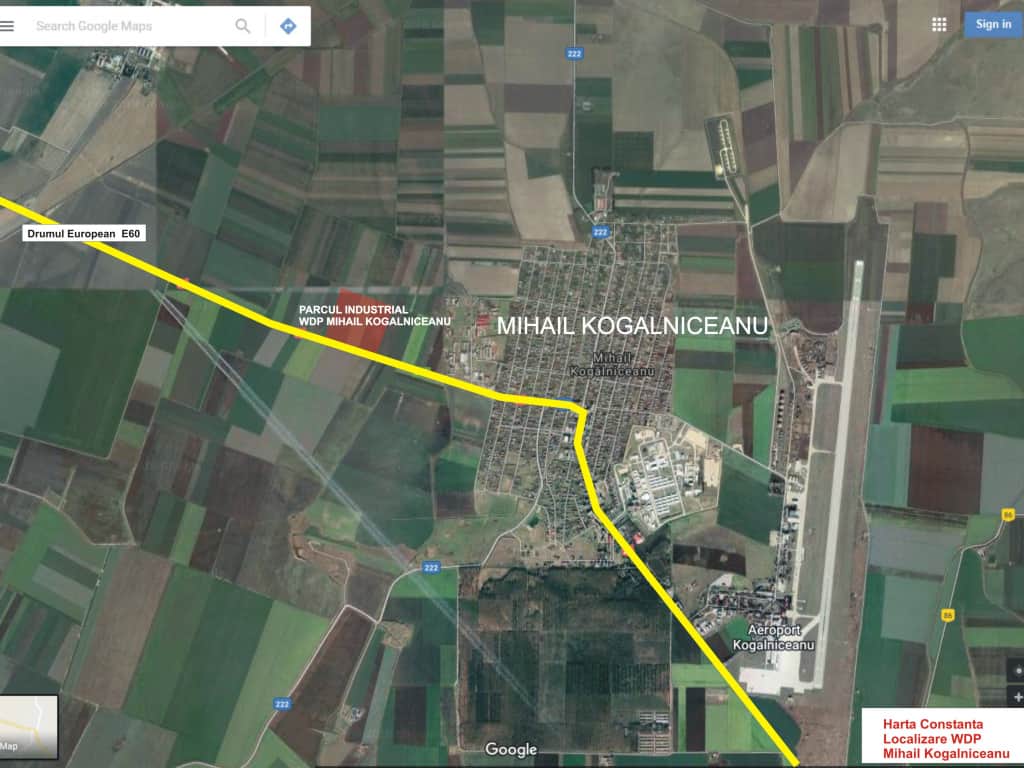 WDP Industrial Park Mihail Kogalniceanu - parc industrial in dezvoltare inchiriere spatiu depozitare Constanta nord vedere satelit