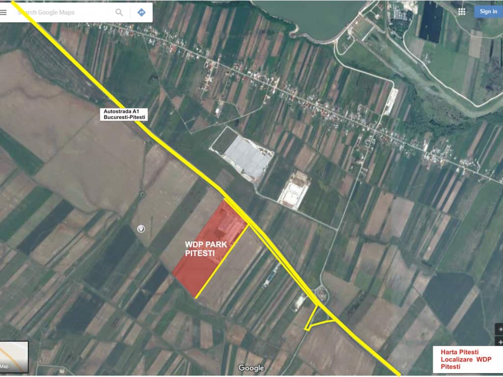 WDP Pitesti - spatii de depozitare de inchiriat Pietesti sud localizare google map