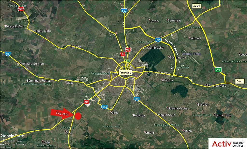 Spatii industriale de inchiriat - WDP Timisoara Park – Sag. Localizare pe harta